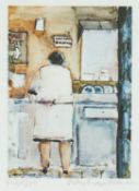 ‡ JOHN KNAPP-FISHER limited edition (422/500) print - 'Washer Woman', signed in pencil, 19 x 13.5cms
