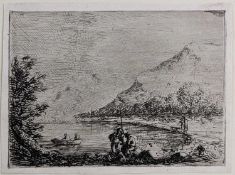 DAVID CHARLES READ (1790-1851) etching - Foot of Snowdon, signed with initials and dated 1829 in the