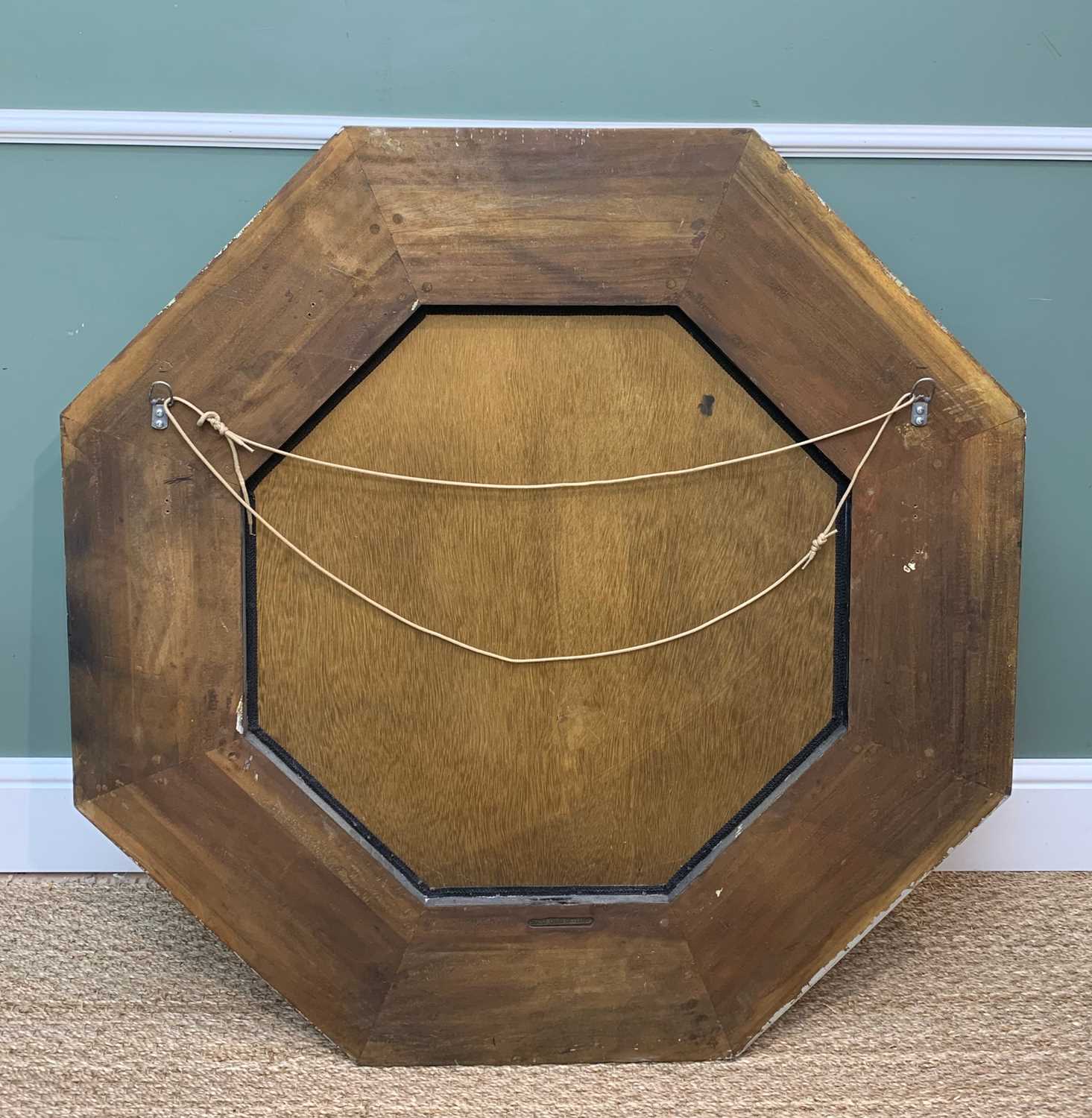 LARGE CONTEMPORARY CHRISTOPHER GUY OCTAGON MIRROR, black lacquer and gilt geometric surround, 103h x - Image 4 of 11