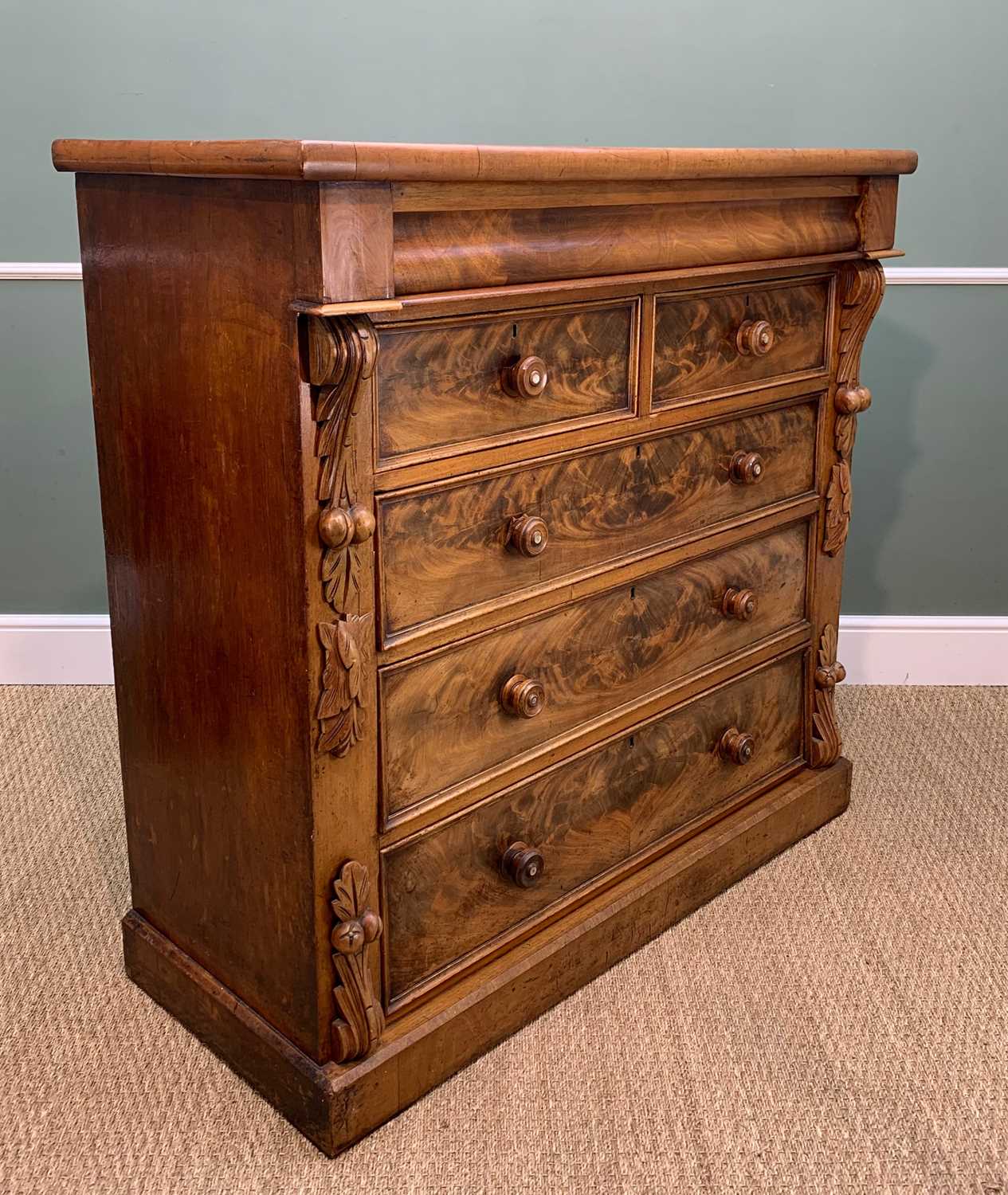 LATE 19TH C. MAHOGANY CHEST, GATELEG TABLE & CHAIRS, the chest north country or Scottish, fitted - Image 3 of 11