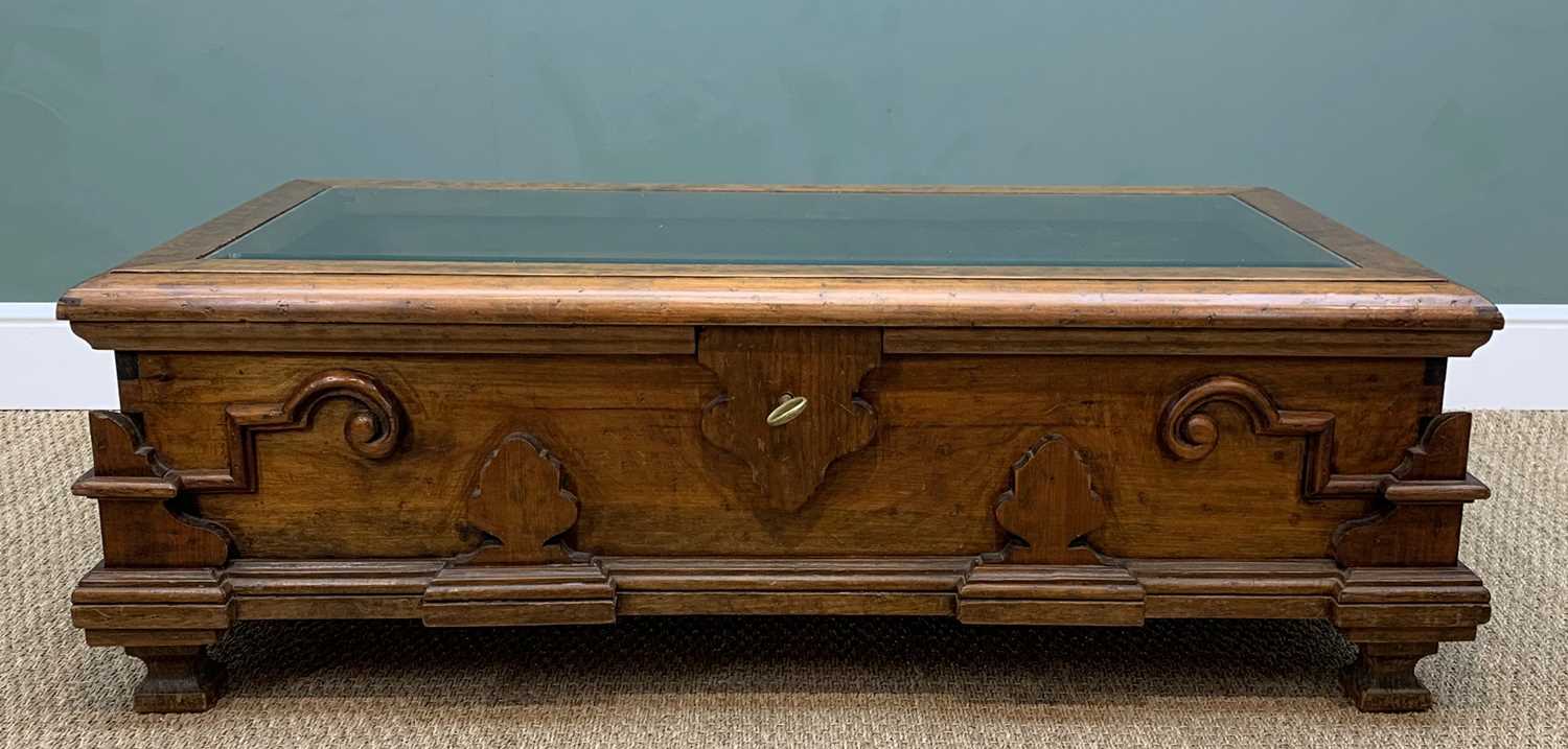 CONTINENTAL BAROQUE-STYLE CHEST, converted to a glass-topped coffee table, 44h x 133w x 70.5d - Image 3 of 5