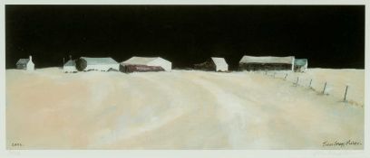‡ JOHN KNAPP-FISHER limited edition (318/850) print - 'Farm Buildings on the Ridge', signed in