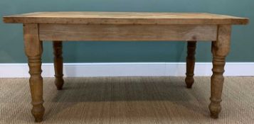 PINE COUNTRY KITCHEN TABLE, 79.5h x 167w x 91cms d Provenance: consigned West Wales Comments: