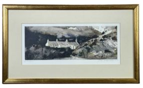 ‡ JOHN KNAPP-FISHER limited edition (428/500) print - mountainous village scene with a row of