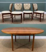 MID-CENTURY CIRCULAR McINTOSH EXTENDING DINING TABLE, 122cms diameter (167cms extended), with four