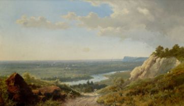 EDMUND JOHN NIEMANN (1813-1876) oil on canvas - View of the Cheshire Plane, indistinctly signed