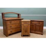 ASSOCIATED BEDROOM FURNITURE including, three drawer dressing chest, 110h x 112w x 43cms d, small