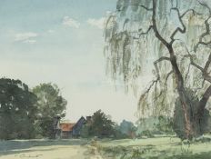 ‡ STANLEY ORCHART watercolour - 'Hail Weston, Cambs', signed, 18 x 23cms, Provenance: private