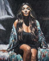 ‡ FABIAN PEREZ limited edition giclee print (AP. 4-10) - 'Angelica', signed and numbered, 49 x 39cms