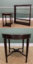 ASSORTED OCCASIONAL FURNITURE including, carved octagonal table, 67h x 60w x 60cms d, Regency