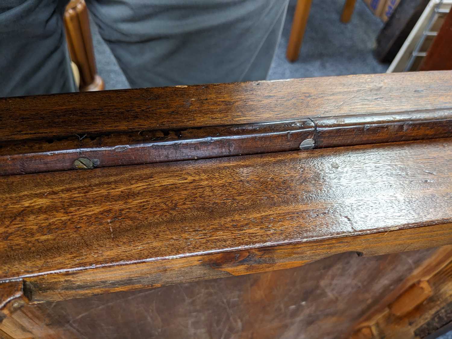 CHIPPENDALE-STYLE MAHOGANY SIDE TABLE, with tray top and pierced handles, on later base with pierced - Image 8 of 9