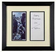 ‡ SIR KYFFIN WILLIAMS, autograph and facsimile print - Ogwen Falls, framed with signed 'Happy