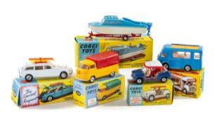 ASSORTED CORGI DIECAST VEHICLES, including 104 Dolphin 20 Cruiser on Wincheon Trailer and loose