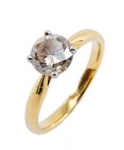 18CT GOLD DIAMOND SOLITAIRE RING, the single stone measuring 0.75cts approx., ring size J, 3.0gms in