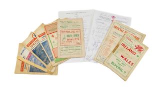 COLLECTION OF EARLY WELSH RUGBY UNION PROGRAMMES dating from February 1930 to January 1953 plus