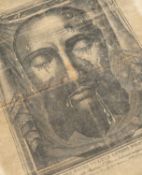 RELIC OF THE 'VEIL OF VERONICA', c. early 20th C., Vatican issued relic printed with the face of