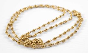 YELLOW GOLD BALL LINK LONG CHAIN, 26.6gms Provenance: private collection Cardiff Comments: tests