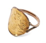 GEORGE V GOLD HALF SOVEREIGN, 1926, 9ct gold ring mounted, 5.0gms Provenance: deceased estate