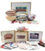 LARGE COLLECTION OF RUGBY UNION EPHEMERA including, four signed rugby balls, including Wales 1992