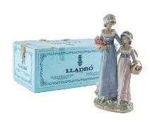 LLADRO FIGURE 'SISTERS WITH FLOWERS', 5013, original box, 33cms h Provenance: private collection