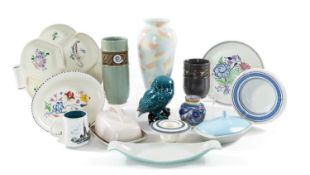 COLLECTION OF POOLE POTTERY, including Ros Sommerfelt Olympus vases, small Art Deco Carter Stabler