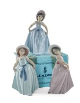 FOUR LLADRO FIGURES, including, 'Daisy', 6274, 'Rose', 6275, and 'Iris', 6276, all un-boxed,