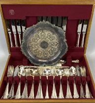 SPEAR & JACKSON 'EMPRESS' PART CANTEEN OF EPNS CUTLERY, 50 pieces along with 4 x non-matching
