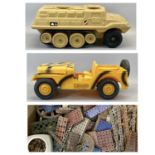 LARGE QUANTITY OF VINTAGE MECCANO PARTS, Molto 536 plastic jeep, 53cms L, and a Lherileas moulded