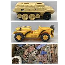 LARGE QUANTITY OF VINTAGE MECCANO PARTS, Molto 536 plastic jeep, 53cms L, and a Lherileas moulded