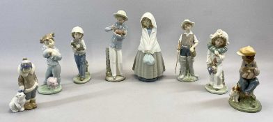 EIGHT LLADRO / NAO FIGURINES, 26cms H (the tallest) Provenance: private collection Gwynedd