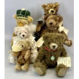SIX HERMANN TEDDY BEARS, no. 140 limited UK edition of 500 pieces, Queen of Hearts Princess Diana