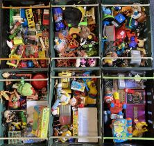 QUANTITY OF VINTAGE, PLASTIC & OTHER TOYS (in 6 boxes / crates) Provenance: private collection