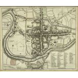 JOHN STOCKDALE 1796 hand coloured engraved map - a plan of Chester, 23 x 27.5cms, and a