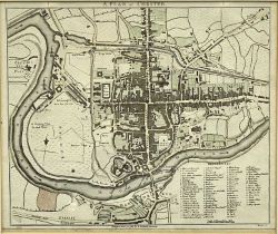 JOHN STOCKDALE 1796 hand coloured engraved map - a plan of Chester, 23 x 27.5cms, and a