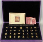 THE MYSTICAL TUTANKHAMUN CHARM COLLECTION BY MAYFAIR EDITION, 31 gold plated silver charms with