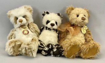 THREE CHARLIE BEARS DESIGNED BY ISABELLE LEE, including CB183971C Jodie, wearing necklace with bell,