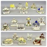 COLLECTION OF NINETEEN COALPORT PASTILLE BURNERS, in the form of cottages, castles and other