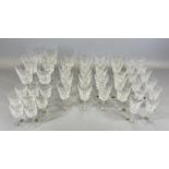 WATERFORD CRYSTAL LISMORE PATTERN DRINKING GLASSWARE, lot includes 20 x white wine glasses, 12 x