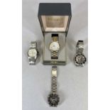 FOUR GENTLEMAN'S STAINLESS STEEL & BI-TONE WRISTWATCHES, all appearing in used conditions, lot