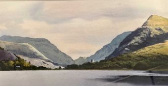 ‡ ROB PIERCY (British, 20th Century) watercolour - titled verso 'Dolbadarn Castle from Llanberis',