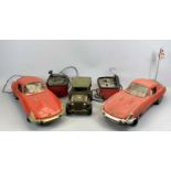 TOPPER TOYS JOHNNY SPEED GIANT SCALE MODEL RACING CARS x 2, with driver figures and integral