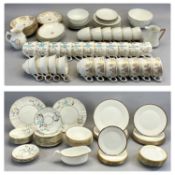 MINTON HORIZON PATTERN DINNER SERVICE, white with gilded rim, 30 pieces, Victorian Staffordshire