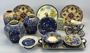 COLLECTION OF ROYAL DOULTON CHINTZ CHINA, to include hexagonal vases, a pair, 20cms H, dessert