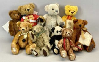 NINE DEANS RAGBOOK CO. LIMITED EDITION TEDDY BEARS, 0413 Hamilton, 23cms H, 1086 Horatio, 31cms H,