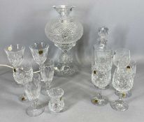 WATERFORD CRYSTAL-TYPE MUSHROOM TABLE LAMP, French / German lead crystal drinking glassware and an
