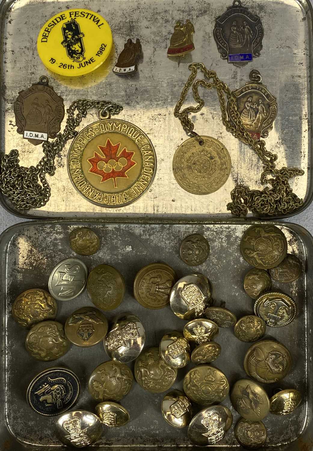 MIXED BUTTONS, BADGES & COINS GROUP, comprising military and other tunic buttons, silver and - Image 2 of 3