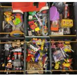 QUANTITY OF VINTAGE, PLASTIC & OTHER TOYS (in 6 boxes / crates) Provenance: private collection