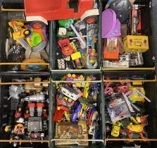 QUANTITY OF VINTAGE, PLASTIC & OTHER TOYS (in 6 boxes / crates) Provenance: private collection