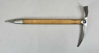 CHOUINARD ITALY ICE AXE, with wooden shaft, steel head and spike, 54.5cms L Provenance: private
