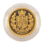 ELIZABETH II 'SHIELD BACK' GOLD SOVEREIGN, 2002, uncirculated, capsule, 7.9g Provenance: private